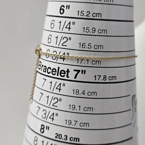 Gold Sterling Silver 925 Slave Chain Bracelet With Ring - Picture 11 of 11